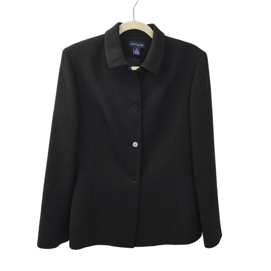 Ann Taylor 100% Wool Four Button Blazer Jacket Size 8