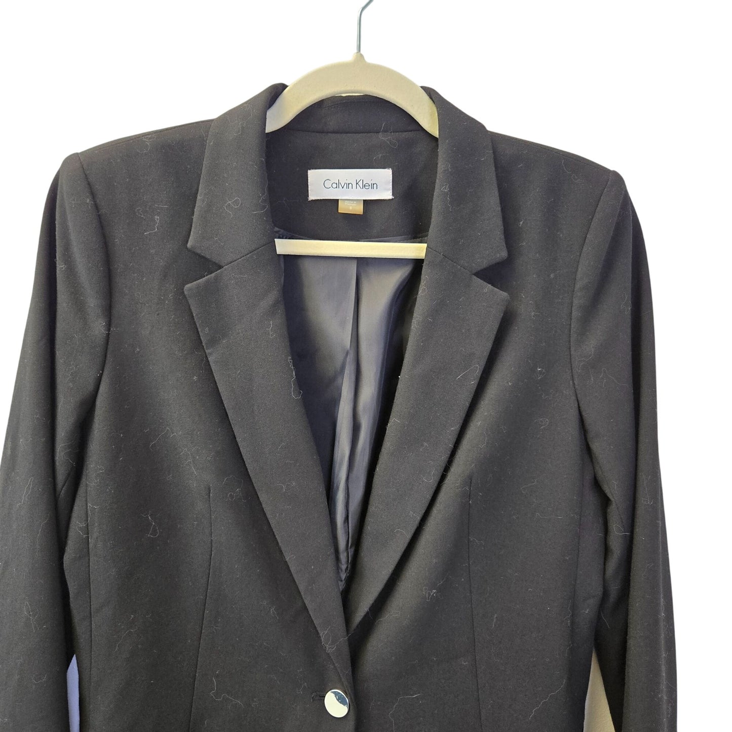 Calvin Klein Longline One Button Blazer Jacket Size 8