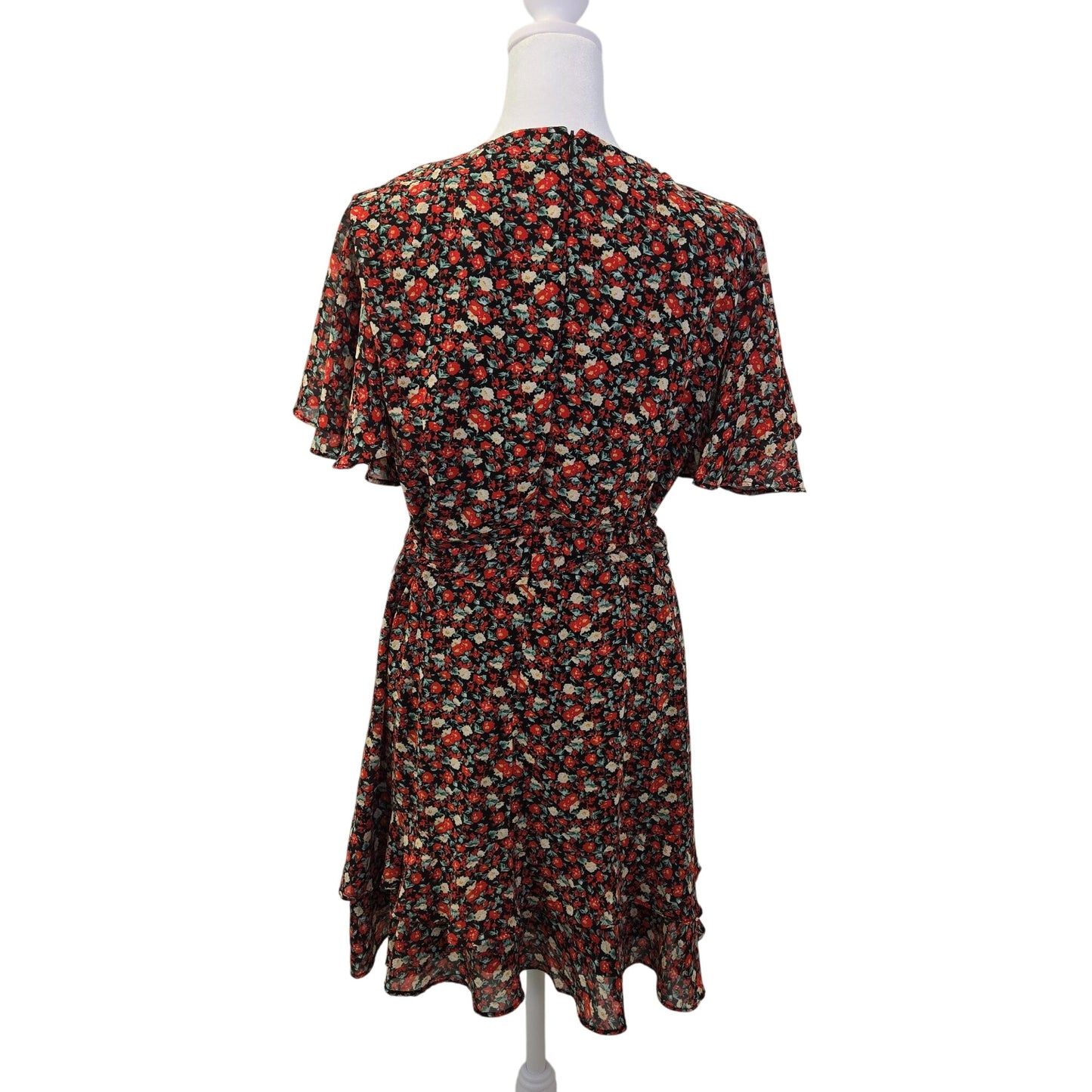 NWT Lulu's Floral Ruffle Detail V-Neck Mini Dress Size XL