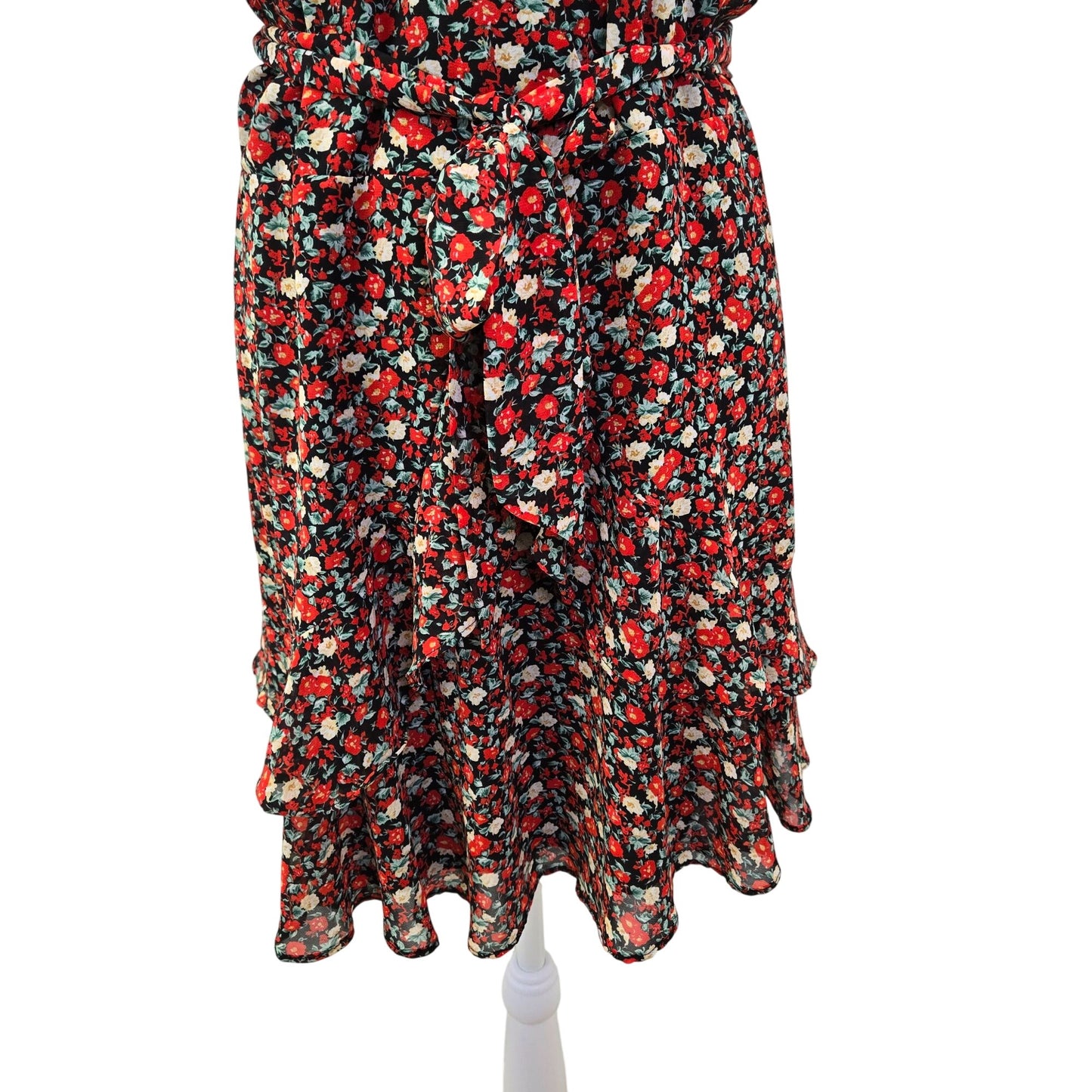 NWT Lulu's Floral Ruffle Detail V-Neck Mini Dress Size XL