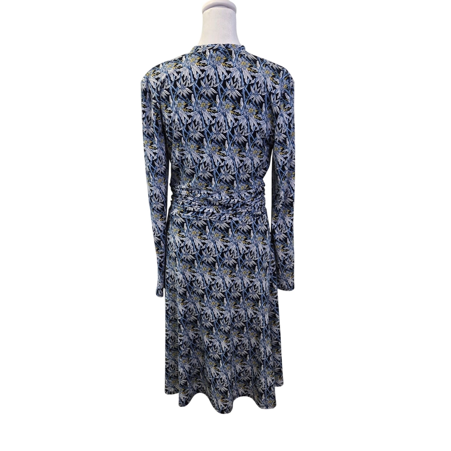 Brooks Brothers Floral Ruched Waist Long Sleeve Dress Size Medium