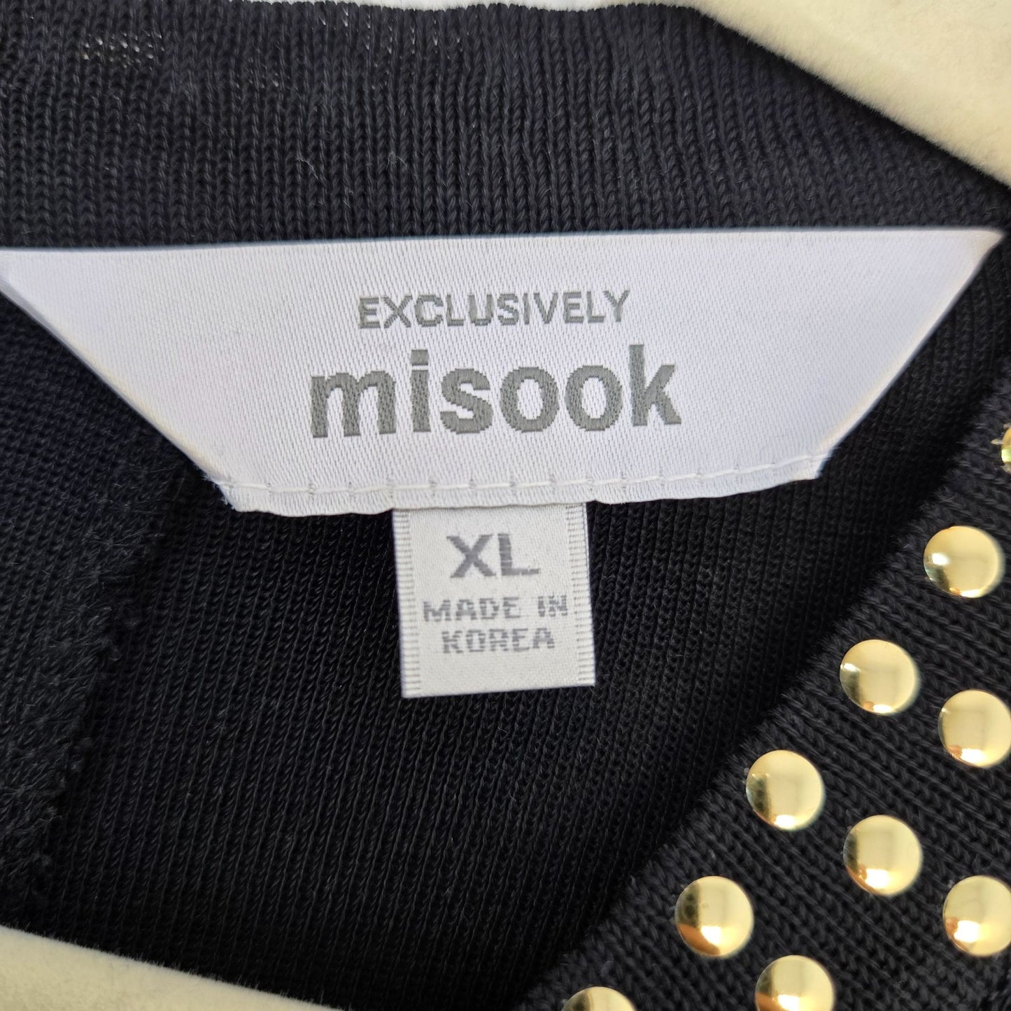 Exclusively Misook Studded Knit Long Sleeve Sheath Dress Size XL
