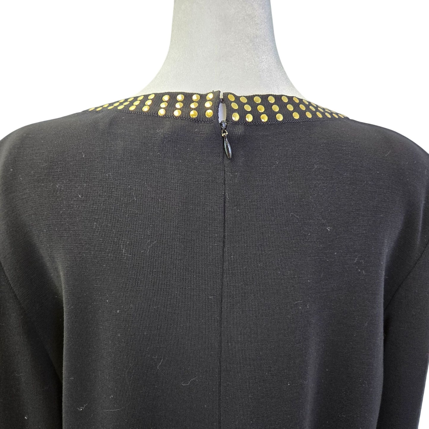 Exclusively Misook Studded Knit Long Sleeve Sheath Dress Size XL