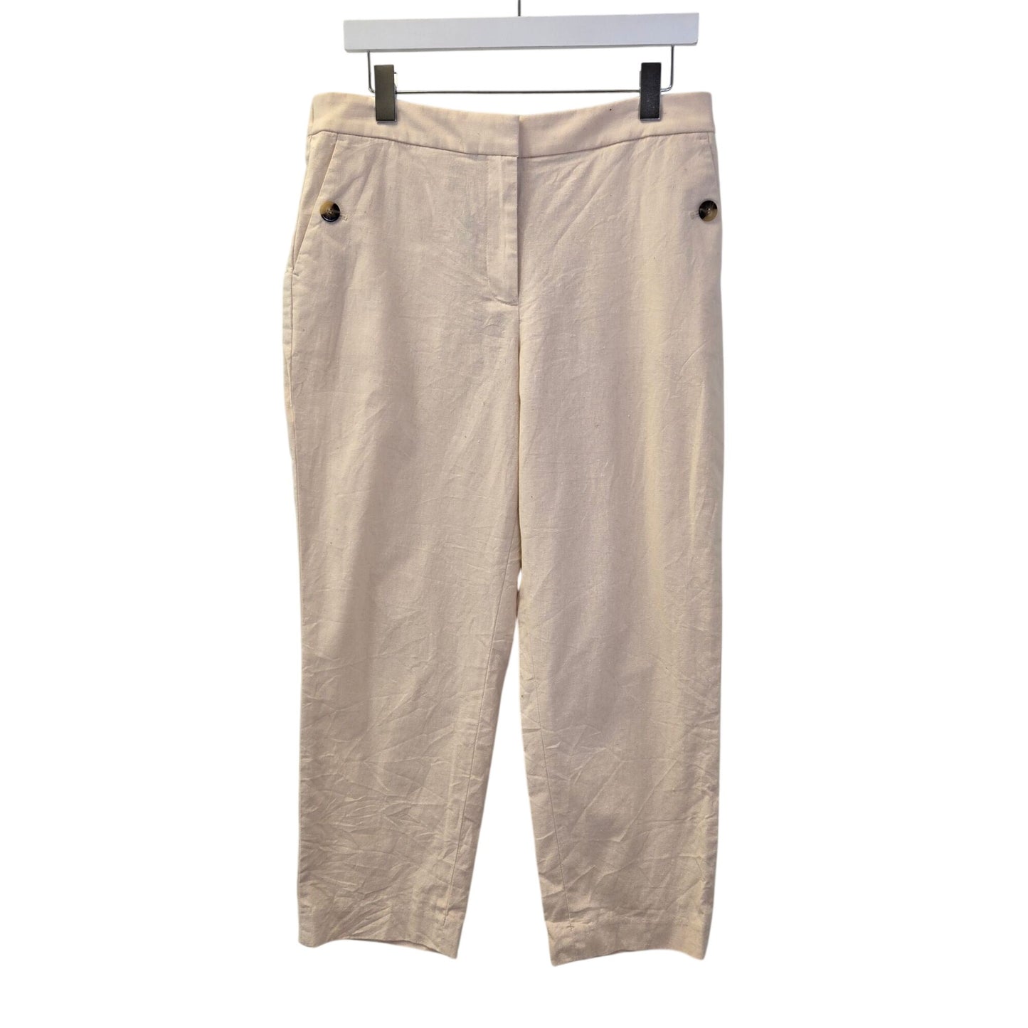 J. Crew Factory Linen Blend Cropped Trouser Pants Size 12