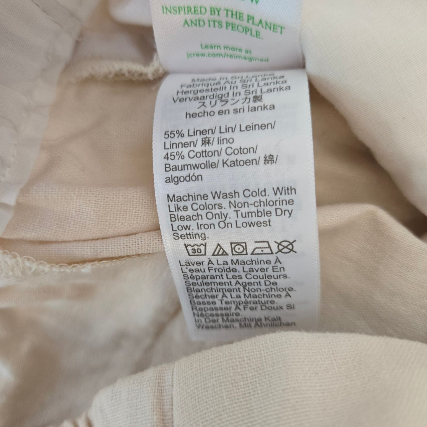J. Crew Factory Linen Blend Cropped Trouser Pants Size 12