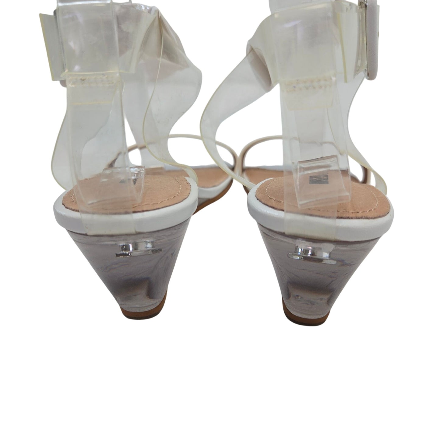 NWT/NIB Matiko Heely Clear Wedge Heel Strappy Sandal Size 39/US 8.5