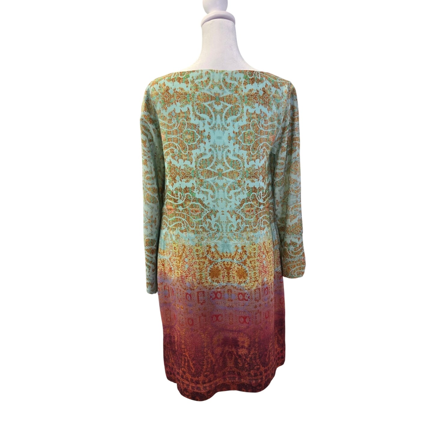 Anthropologie Maeve Cleome 100% Silk Peekaboo Sleeve Shift Dress Size XS