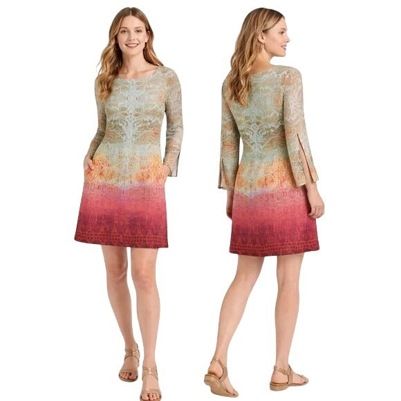 Anthropologie Maeve Cleome 100% Silk Peekaboo Sleeve Shift Dress Size XS