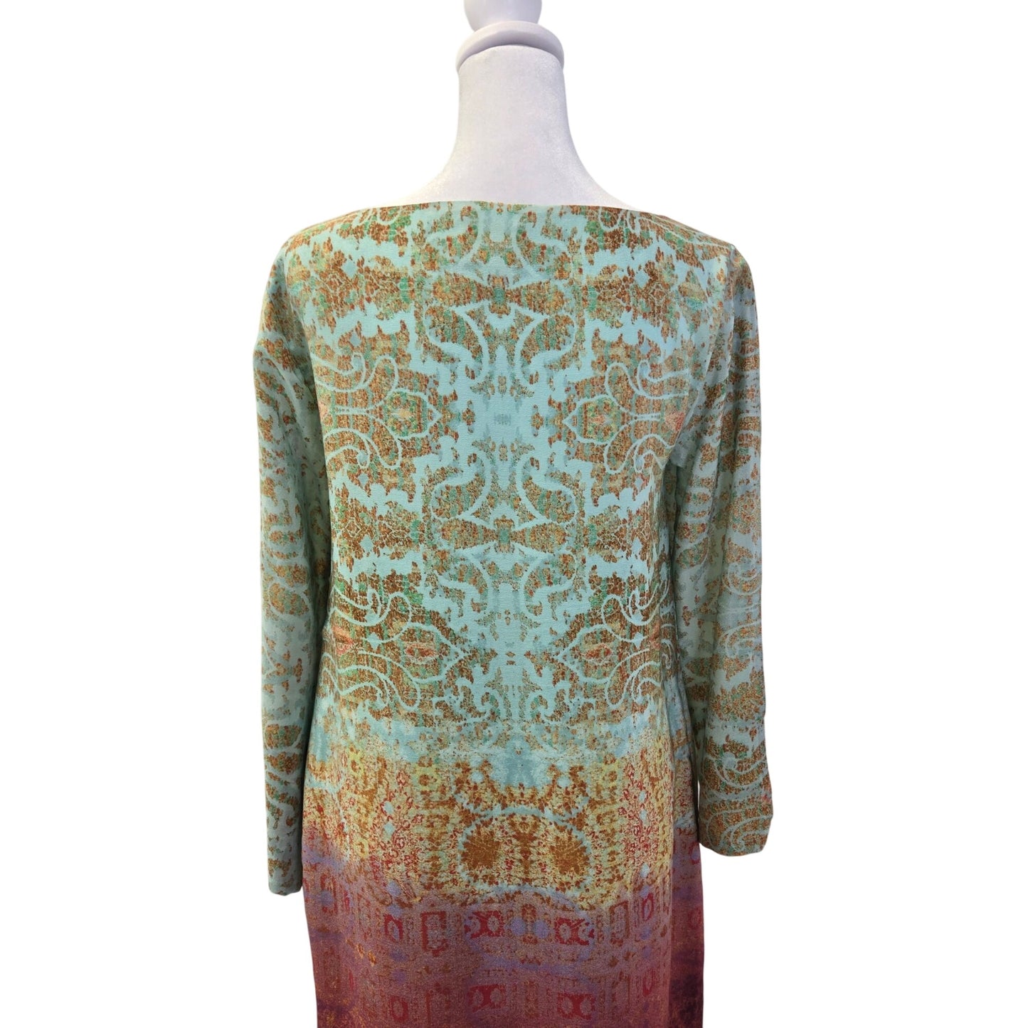 Anthropologie Maeve Cleome 100% Silk Peekaboo Sleeve Shift Dress Size XS