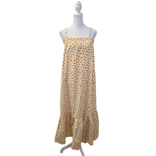 NWT WeWoreWhat Floral Smocked Ruffle Hem Midi Shift Dress Size XS