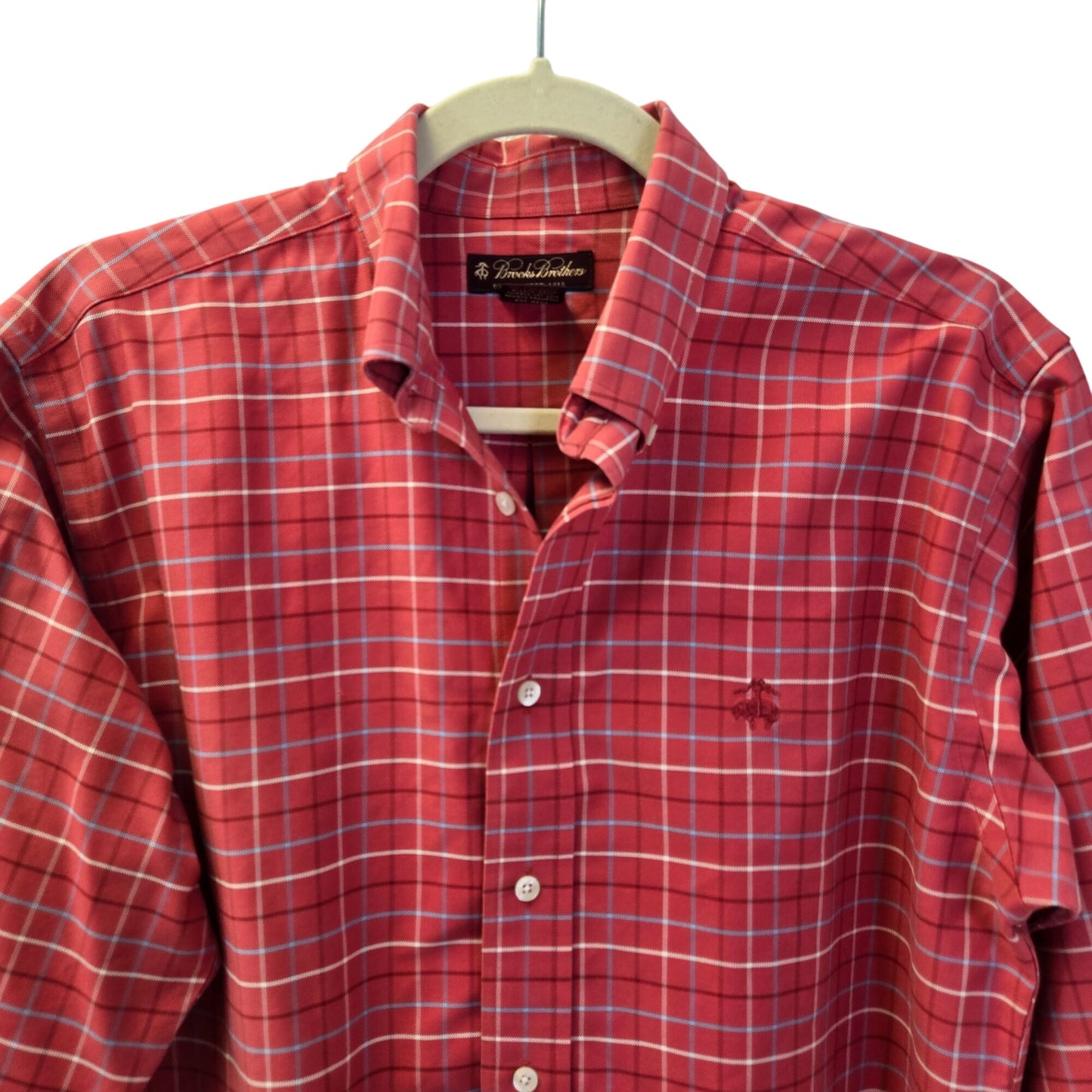 Brooks Brothers Supima Cotton Plaid Button Down Shirt Size XL