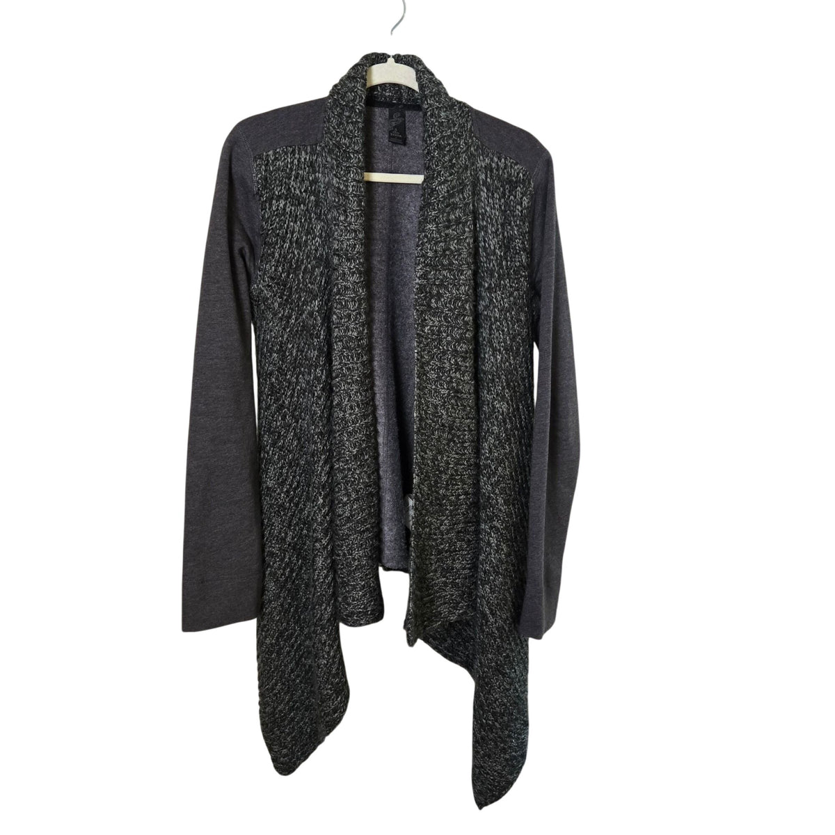 Prana Demure Mixed Media Wool Blend Knit Jersey Cardigan Sweater Size Large