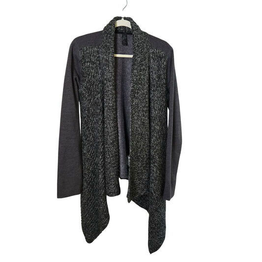 Prana Demure Mixed Media Wool Blend Knit Jersey Cardigan Sweater Size Large