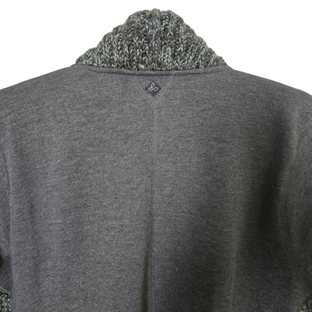 Prana Demure Mixed Media Wool Blend Knit Jersey Cardigan Sweater Size Large