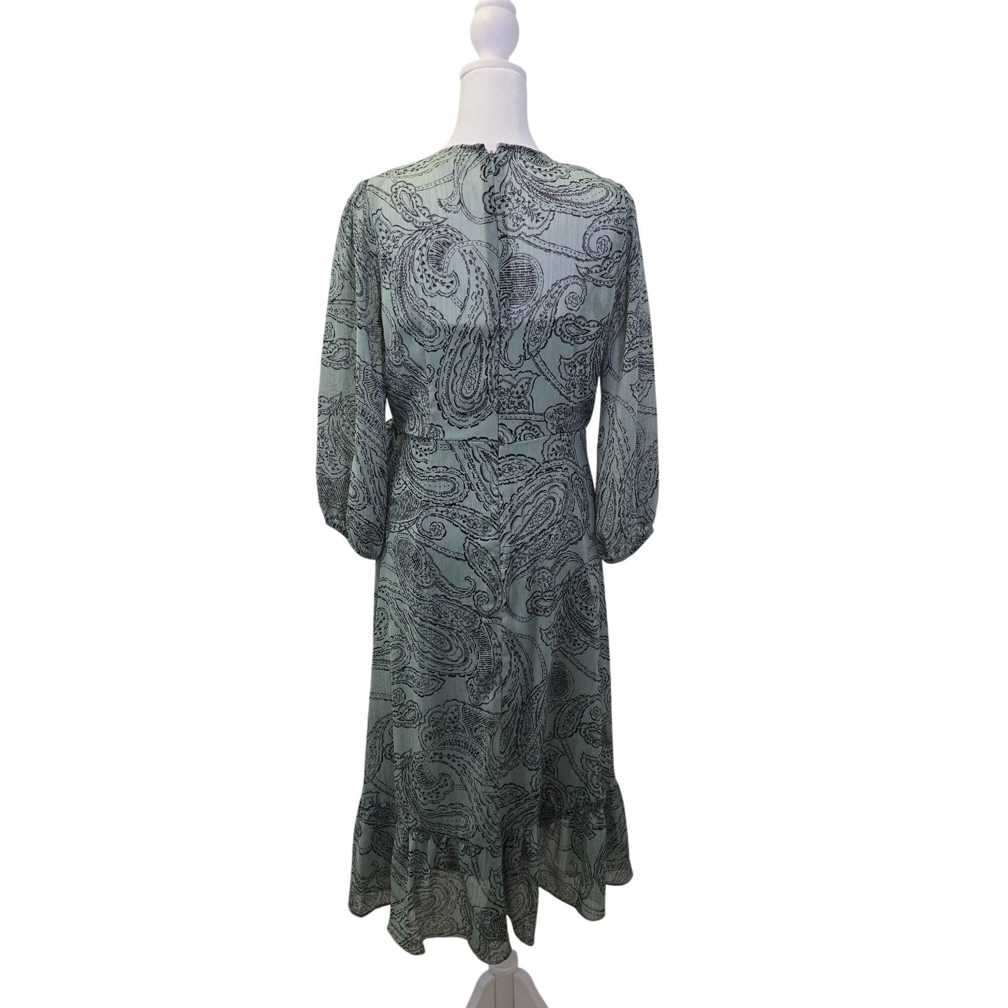 Calvin Klein Paisley Print Faux Wrap Boho Dress Size 4