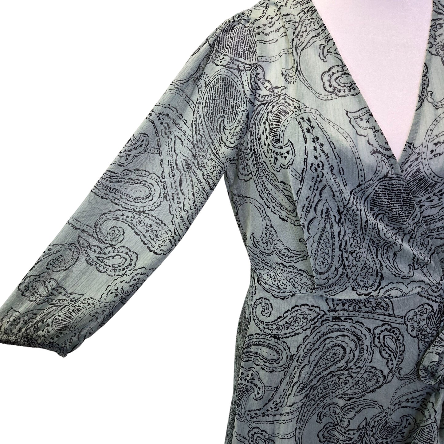 Calvin Klein Paisley Print Faux Wrap Boho Dress Size 4