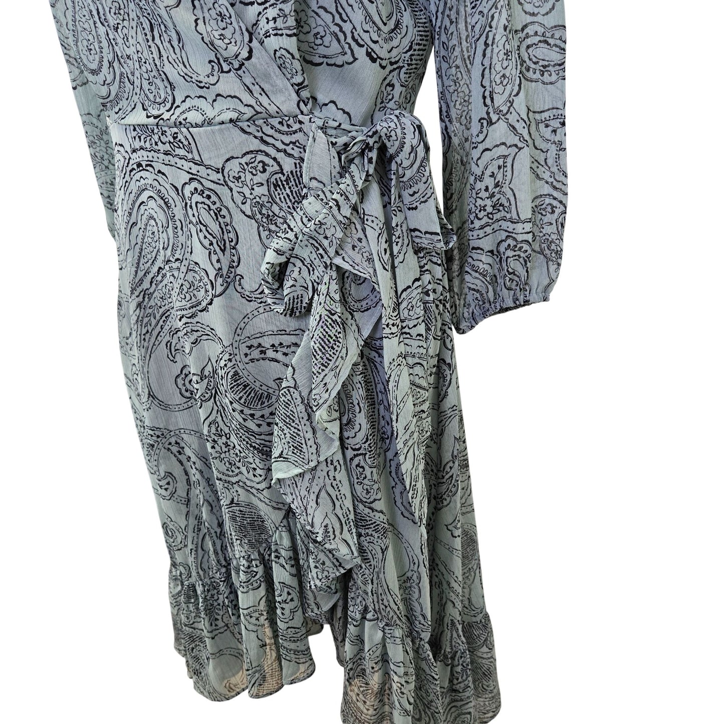 Calvin Klein Paisley Print Faux Wrap Boho Dress Size 4