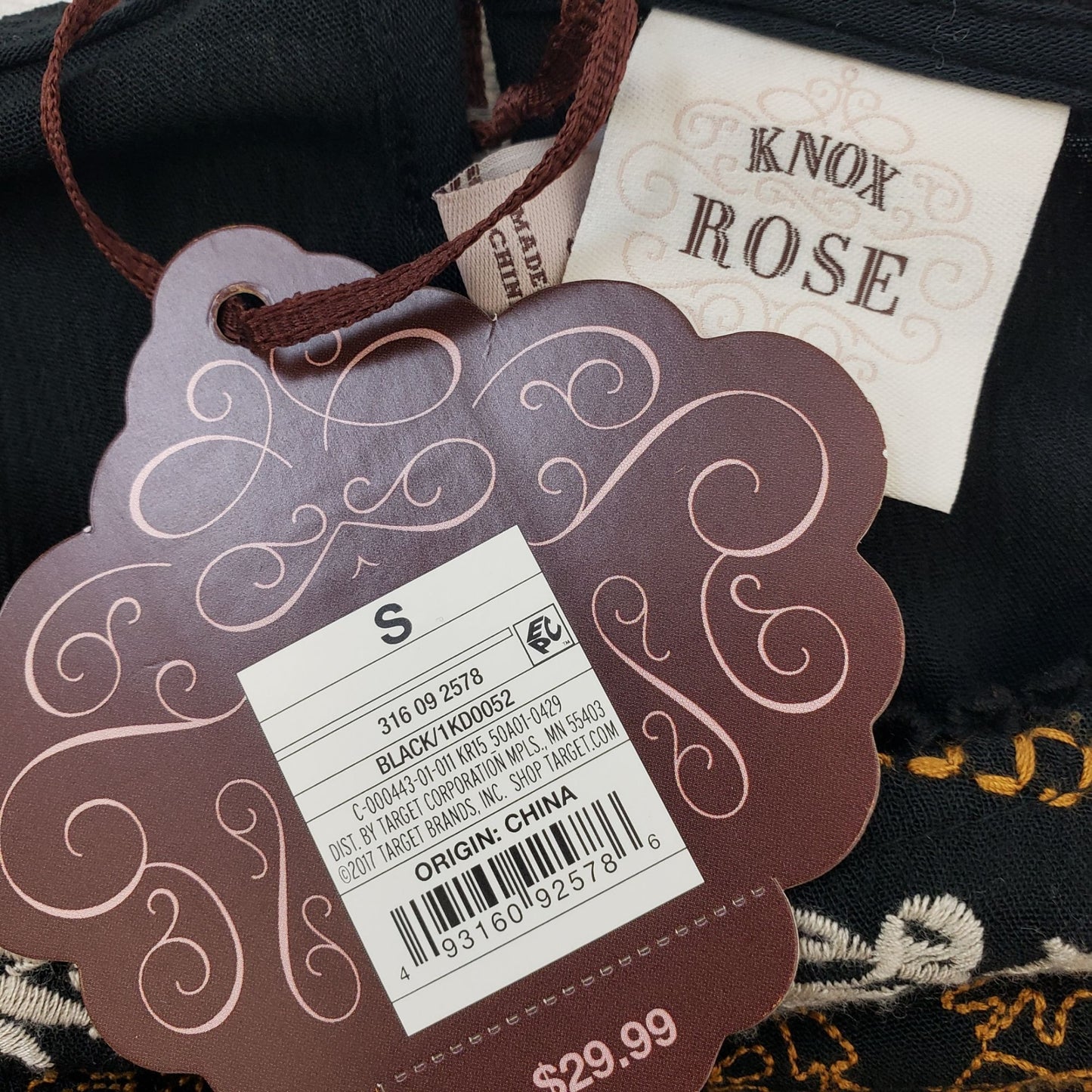 NWT Knox Rose Embroidered Boho Mini Dress Size Small