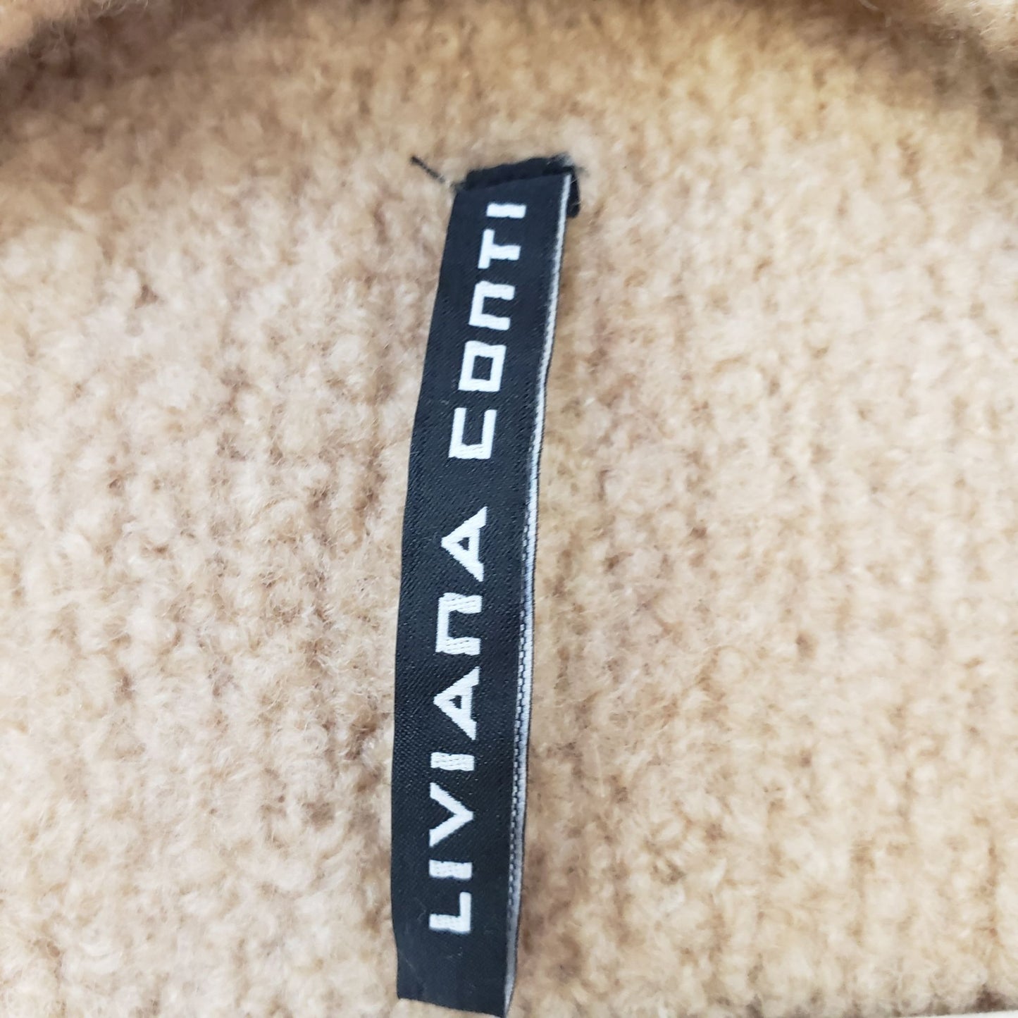 Liviana Conti Fleece Wool Blend Wrap Sweater Size Medium (est)