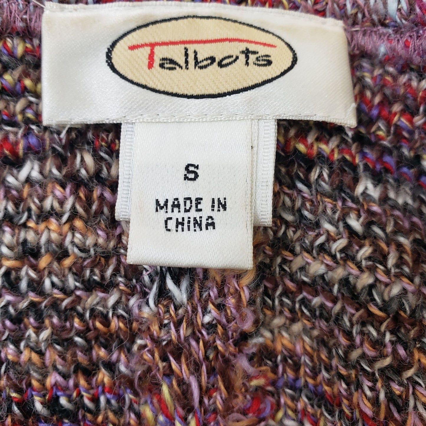 Talbots Wool Blend Multi-Color Longline Cardigan Sweater Size Small