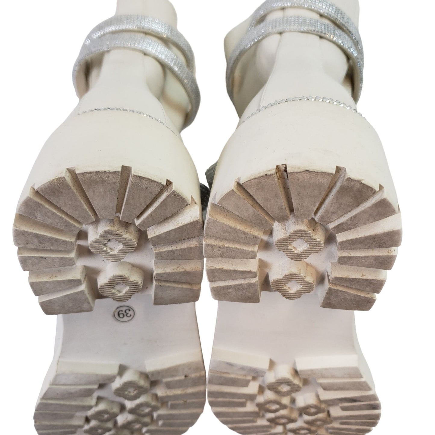 Unbranded Vegan Leather Crystal Embellished Chelsea Snake Boots Size 39/8.5 US