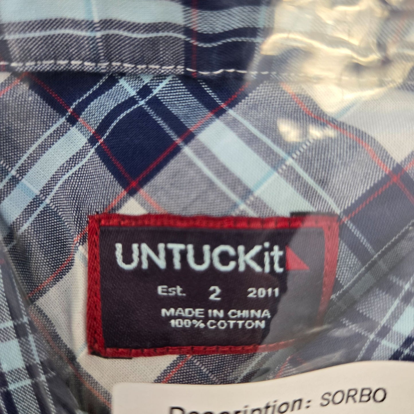 NWT UNTUCKit Sorbo Plaid Long Sleeve Button Down Shirt Size 2