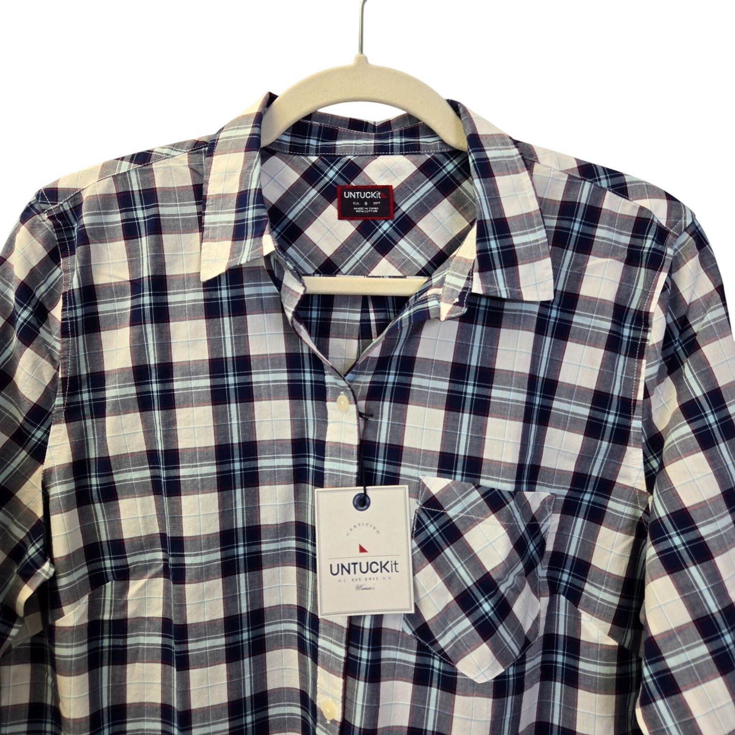 NWT UNTUCKit Sorbo Plaid Long Sleeve Button Down Shirt Size 2