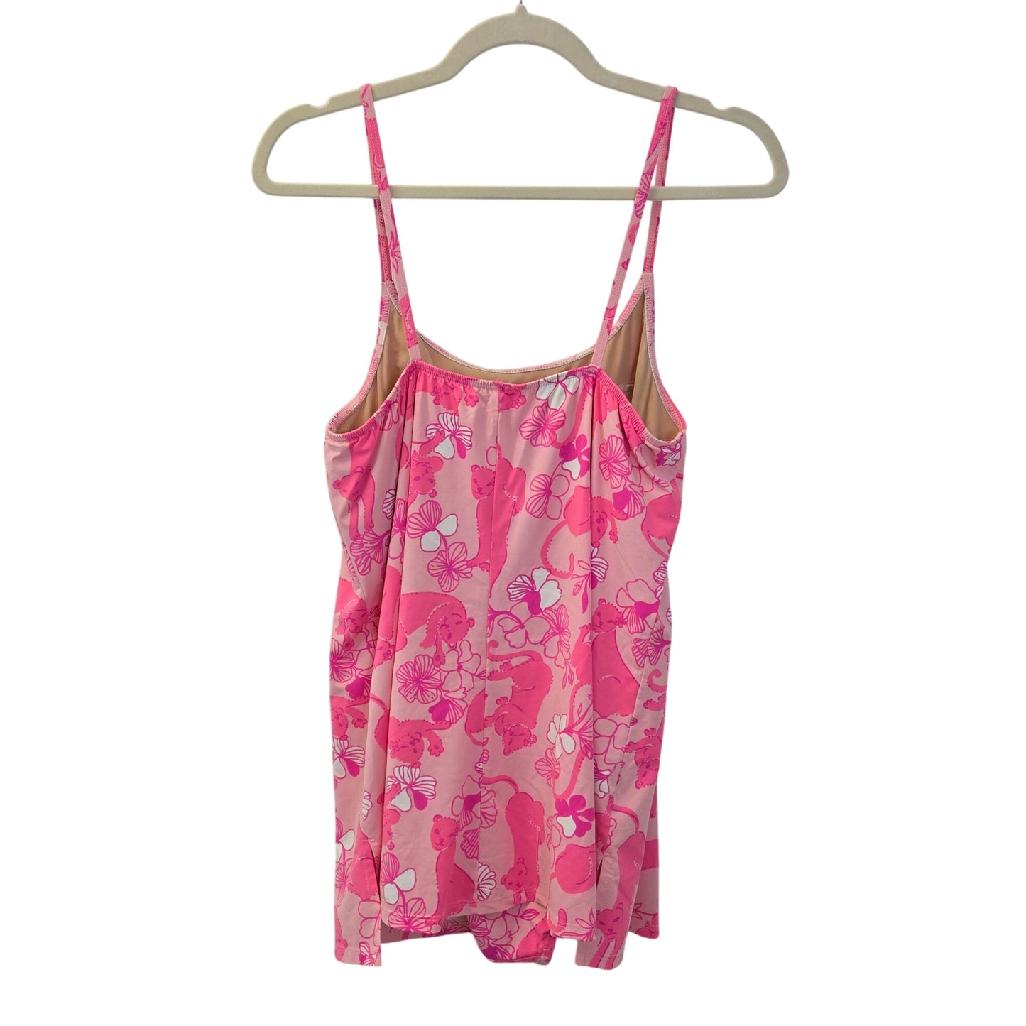 Lilly Pulitzer Grrranium Bermuda Pink Panther One Piece Swimsuit Dress Size 10