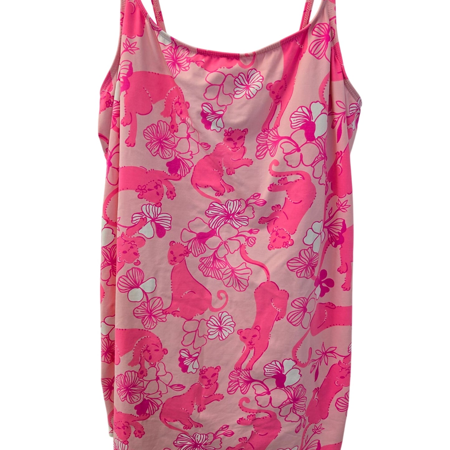 Lilly Pulitzer Grrranium Bermuda Pink Panther One Piece Swimsuit Dress Size 10