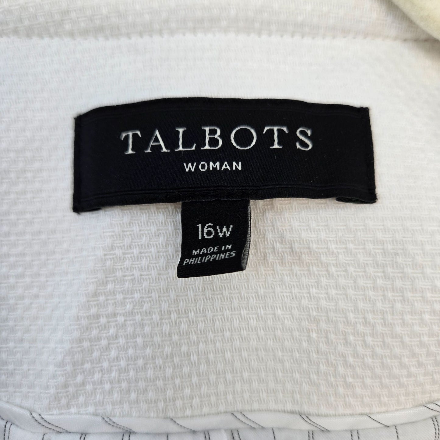 Talbots Woman Textured Open Blazer Jacket Size 16W