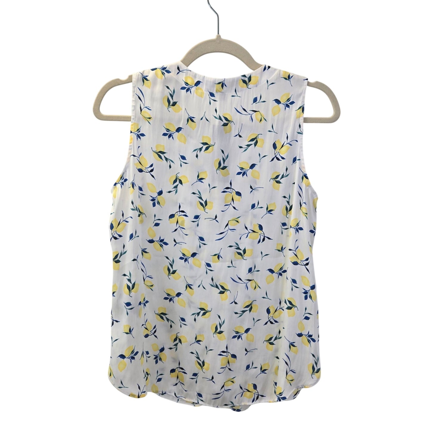 NWT Banana Republic Lemon Print Popover Sleeveless Blouse Size XS/S