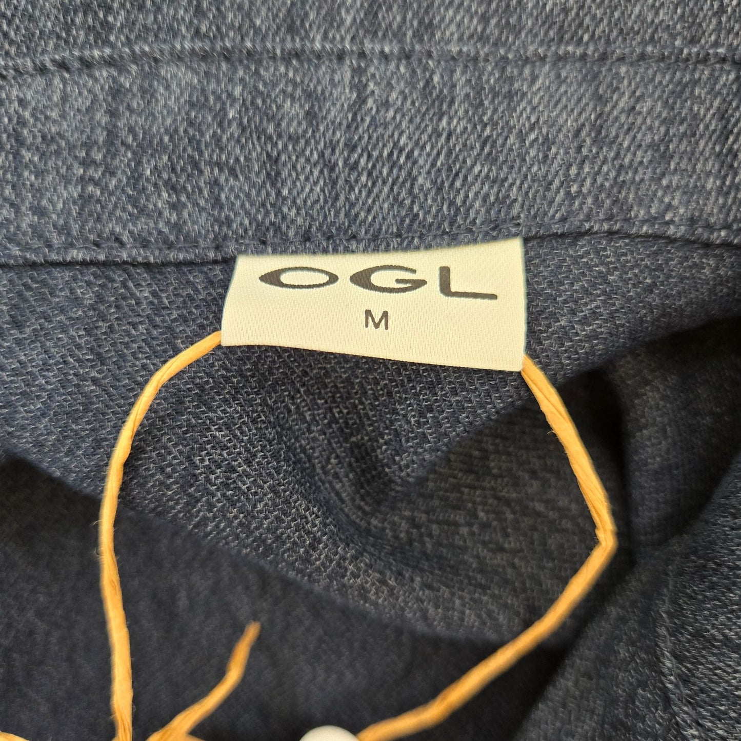 NWT OGL Viscose-Linen Weave Collared V-neck Midi Chambray Dress Size Medium