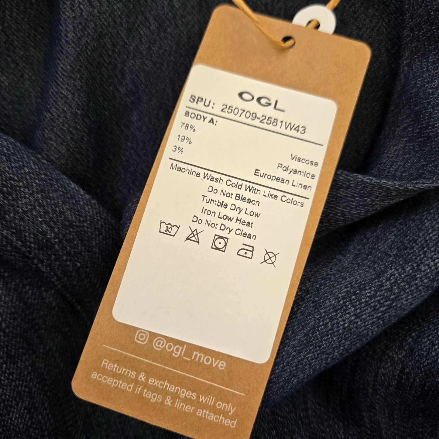 NWT OGL Viscose-Linen Weave Collared V-neck Midi Chambray Dress Size Medium