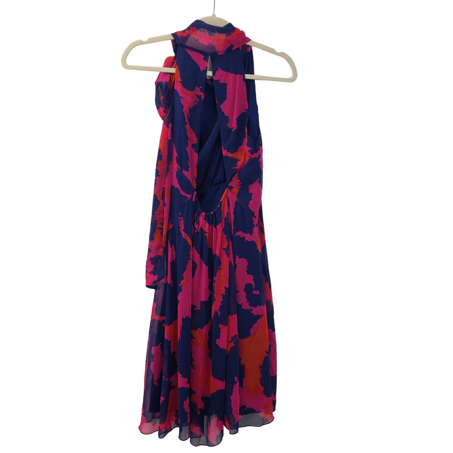 Diane Von Furstenberg Silk Graphic Print Halter Dress Size 10