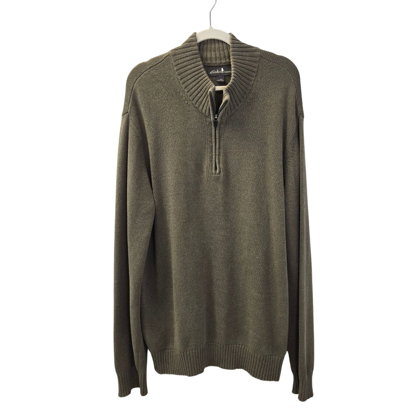 Eddie Bauer 100% Cotton Quarter Zip Sweater Size XL Tall