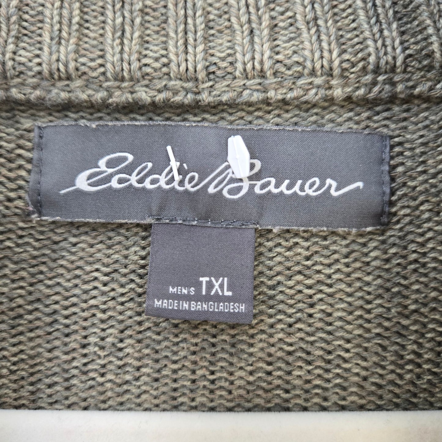 Eddie Bauer 100% Cotton Quarter Zip Sweater Size XL Tall