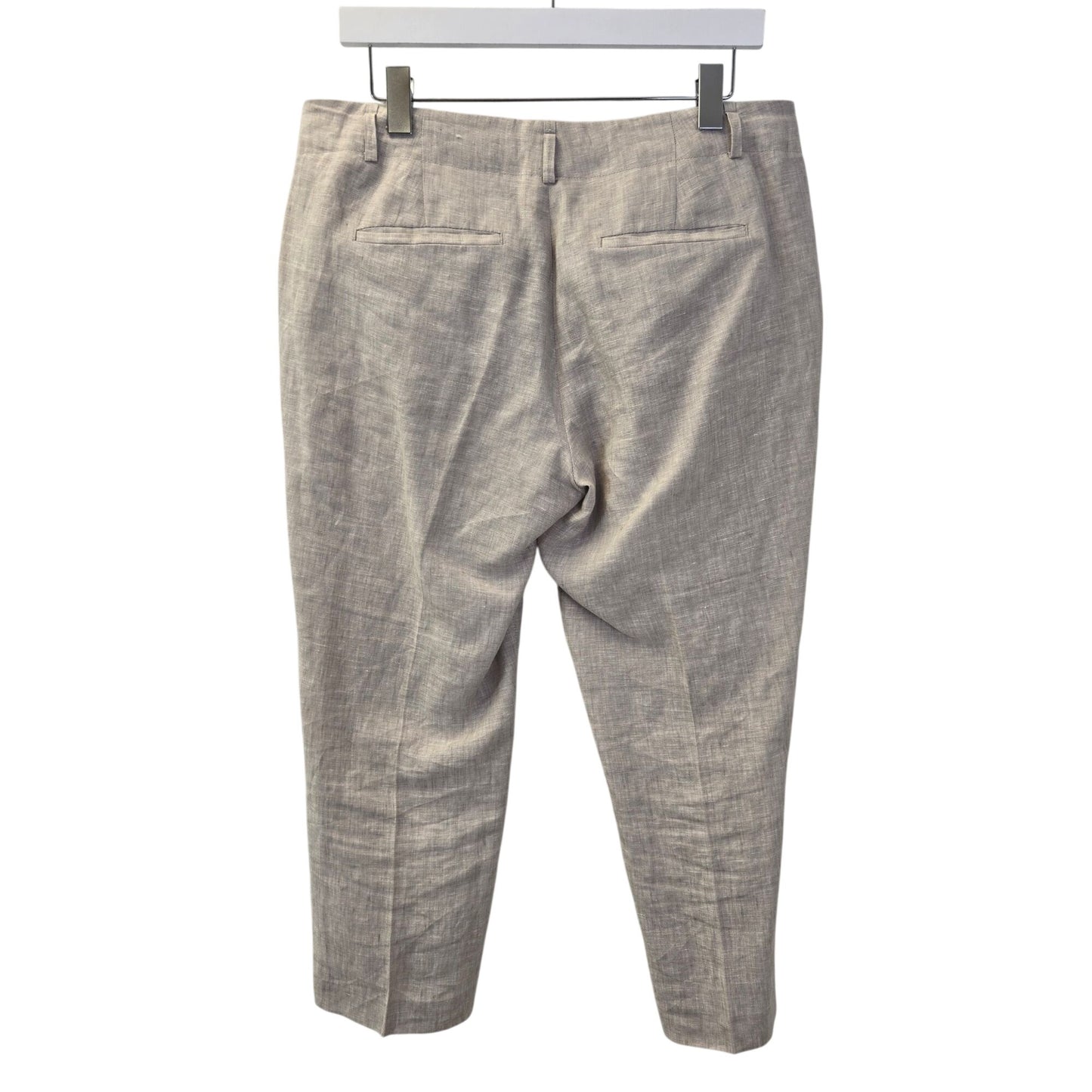Loft 100% Linen Marisa Crop Trouser Pants Size 8 *Missing Belt*