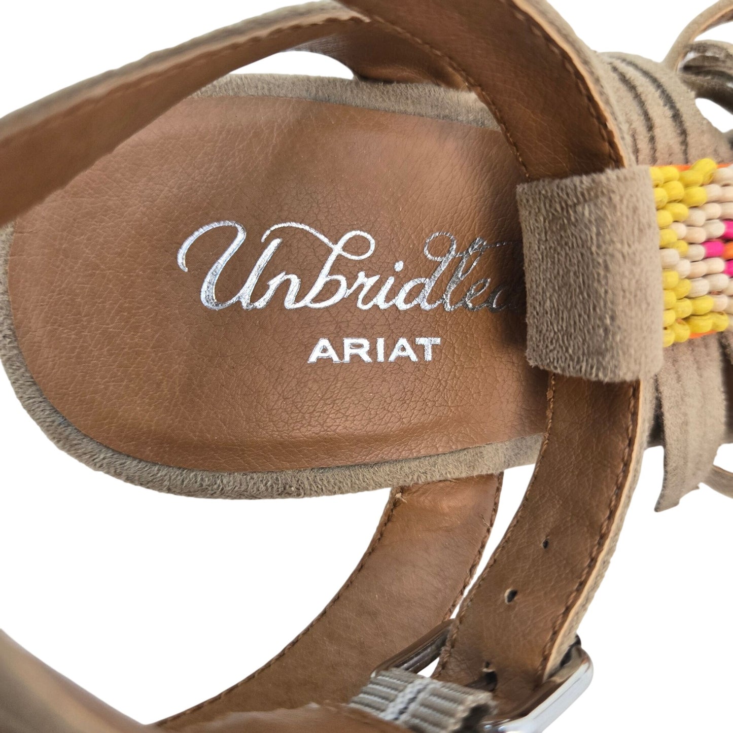 Ariat Unbridled Lolita Wedge Beaded Sandals Size 7.5