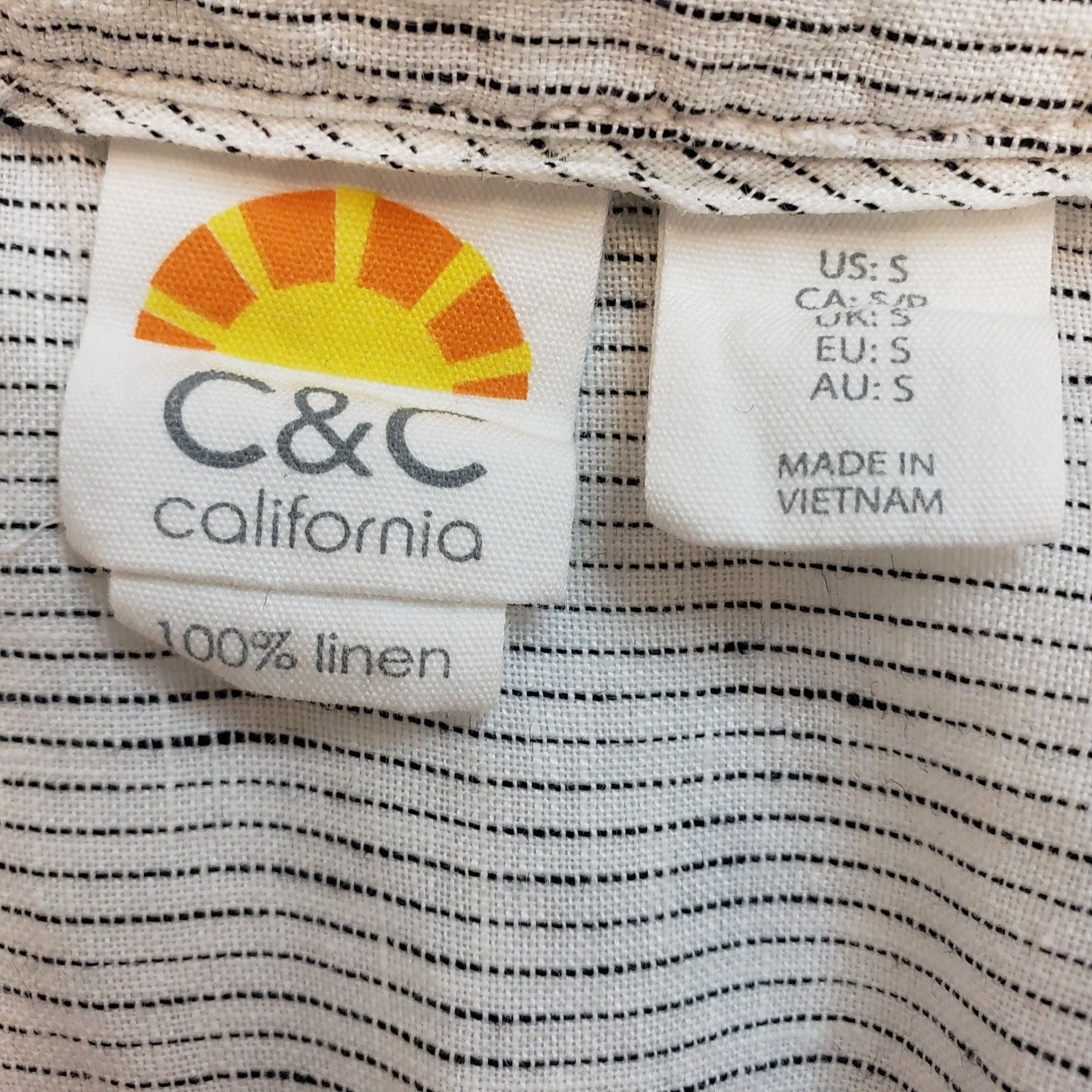 C&C California 100% Linen Half Button Micro Stripe Peplum Top Size Sma –  theuntamedthread.com