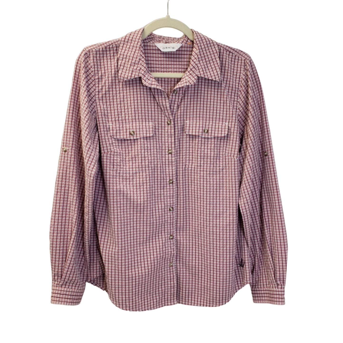 Orvis Plaid Button Down Shirt Size Medium (est)