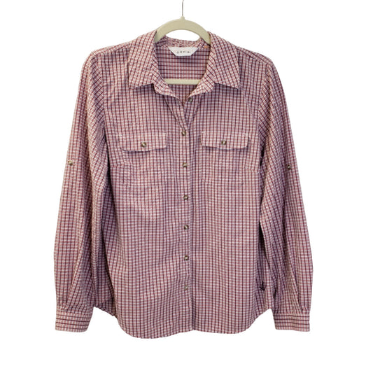 Orvis Plaid Button Down Shirt Size Medium (est)