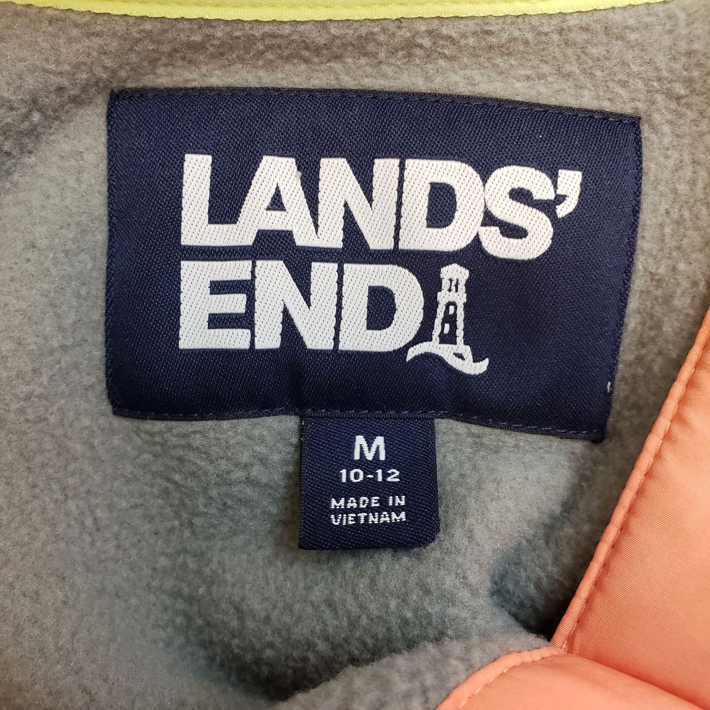 Lands' End Tie Dye Striped Quarter Snap Fleece Jacket Size Medium