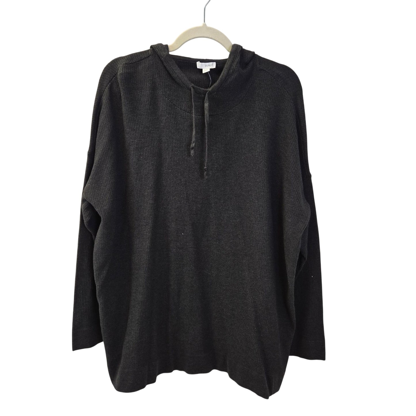 NWT J. Jill Pure Jill Cotton Blend Hooded Waffle Knit Top Size 2X