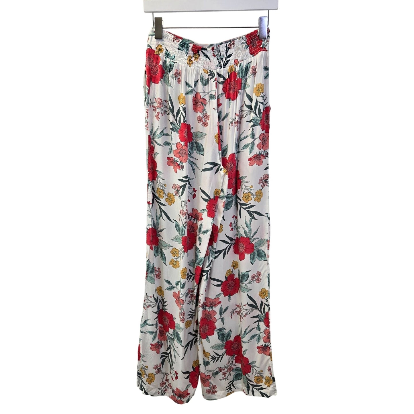 Z Supply Resort 100% Rayon High Rise Floral Wide Leg Pants Size Medium