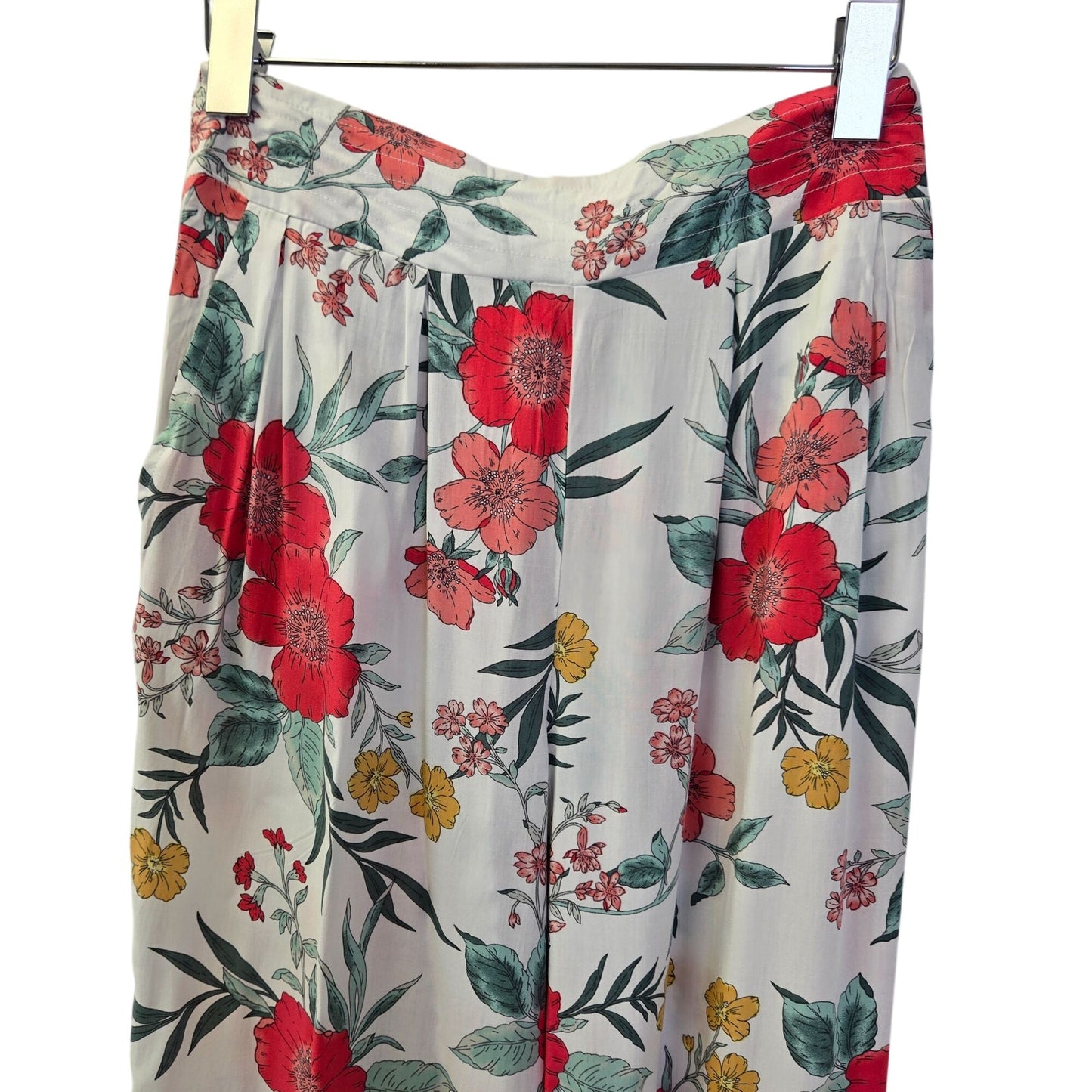 Z Supply Resort 100% Rayon High Rise Floral Wide Leg Pants Size Medium