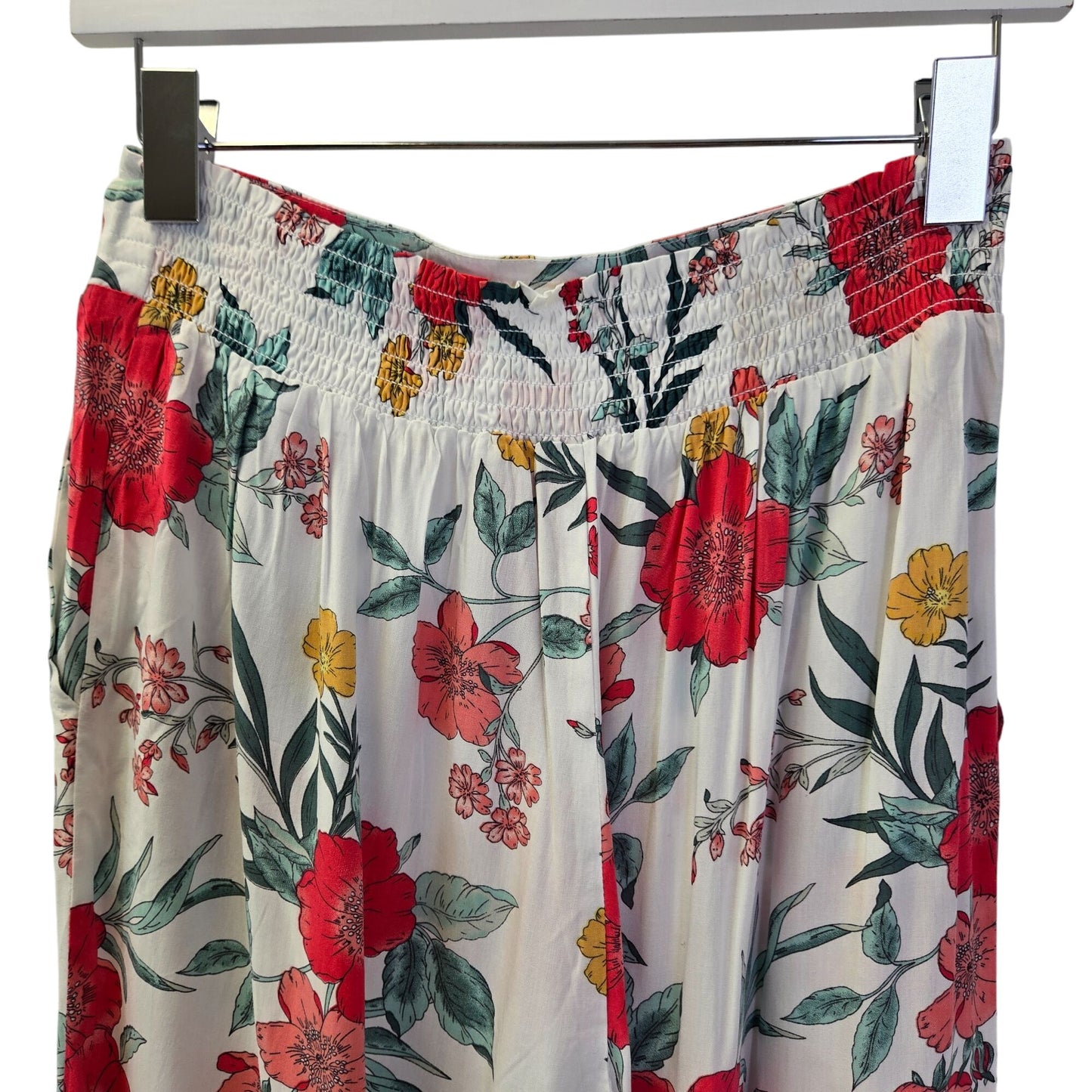 Z Supply Resort 100% Rayon High Rise Floral Wide Leg Pants Size Medium