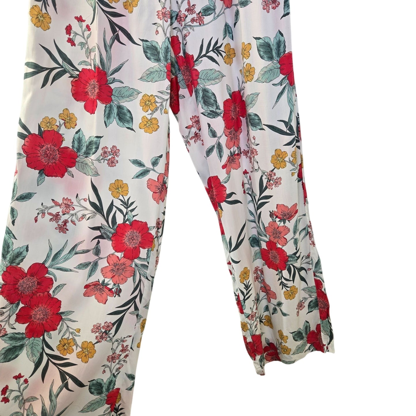 Z Supply Resort 100% Rayon High Rise Floral Wide Leg Pants Size Medium