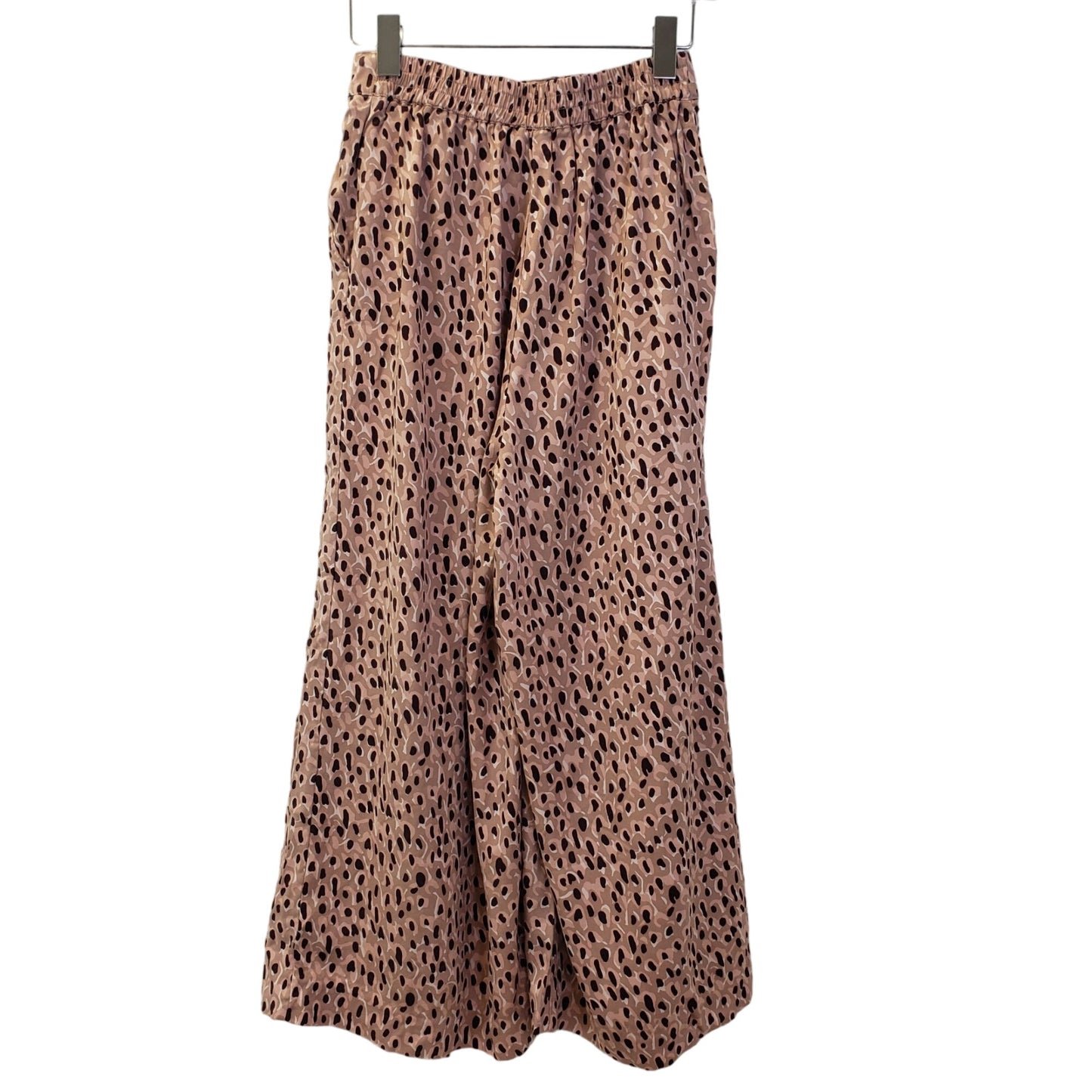 Anthropologie Wide Leg Cropped Leopard Print Pants Size XS