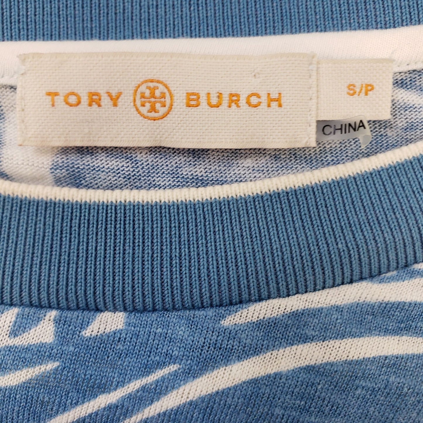 Tory Burch Linen Tropical Print T-Shirt Size Small