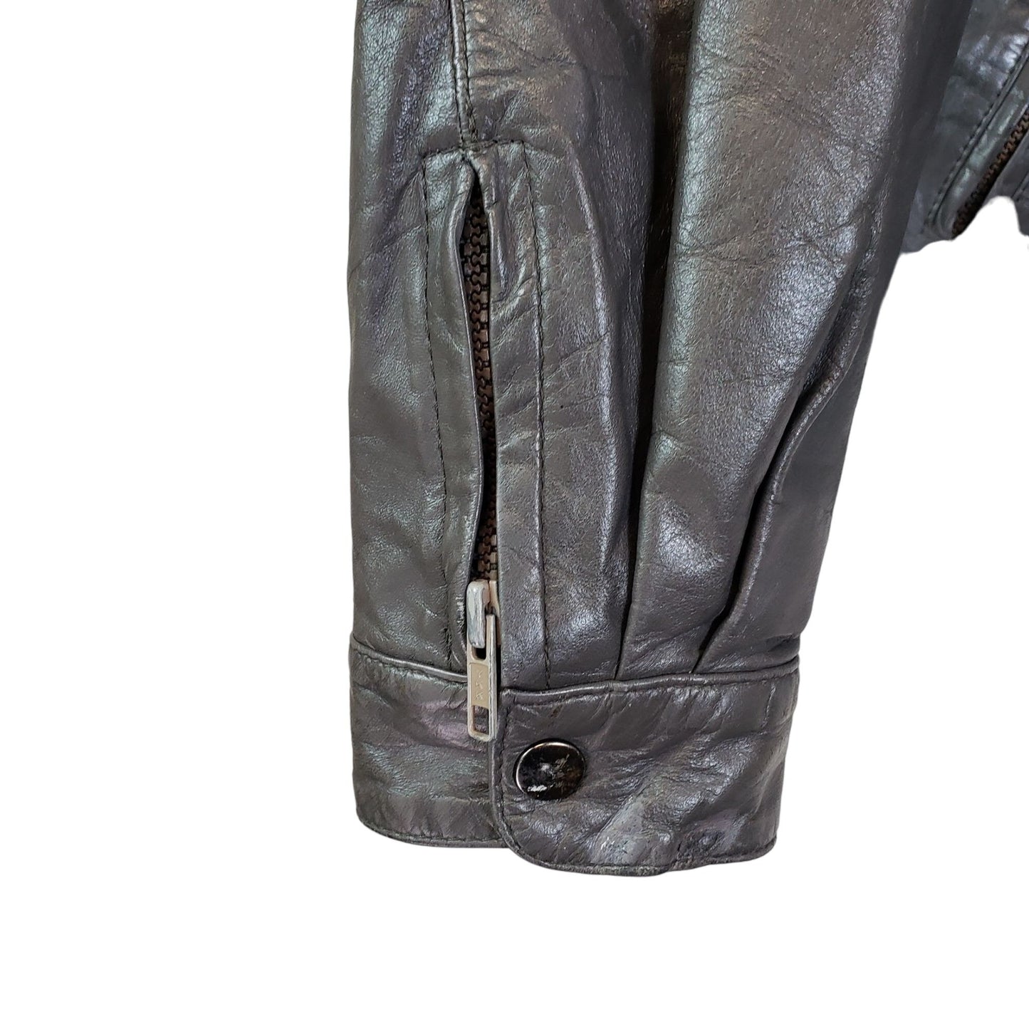 Wilsons Leather Gray Asymmetrical Zip Moto Jacket Size Small (est)